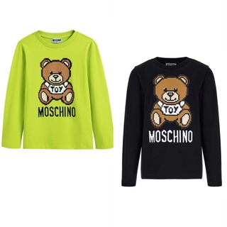 เสื้อยืดลําลอง แขนยาว คอกลม ลายหมี Moschino สําหรับผู้ชาย และผู้หญิง