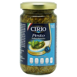CIRIO PESTO SAUCE 190 g. ซีรีโอ้ เพลสโต้ซอส ใบโหระพาสับละเอียด ผสมเมล็ดสนและปรุงรส [CI29]