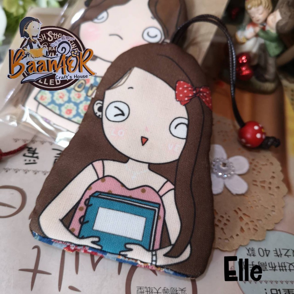 diy-kg-20144-elle-keycover-ที่เก็บกุญแจ-ลายสาวน้อย-elle