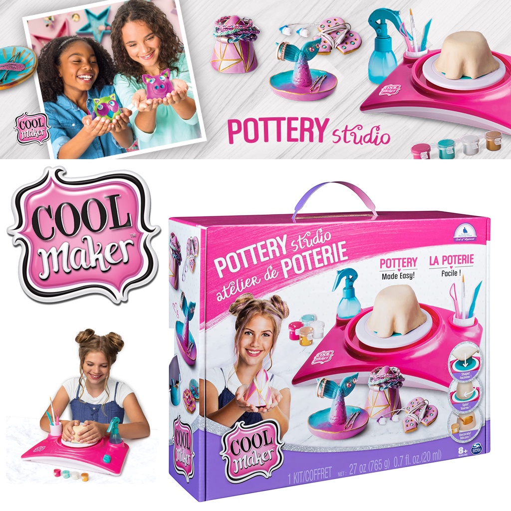 นำเข้า-ชุดออกแบบเครื่องปั้นดินเผา-cool-maker-pottery-studio-clay-pottery-wheel-craft-kit-for-kids-ราคา-990-บาท