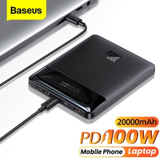 Baseus PD พาวเวอร์แบงค์ 100W 20000mAh USB C แบบพกพา ชาร์จเร็ว