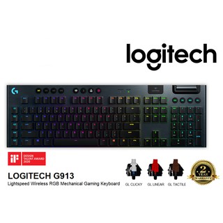 ภาพขนาดย่อของภาพหน้าปกสินค้า️คีย์บอร์ดเกมมิ่งไร้สาย ️ LOGITECH G913 LIGHTSPEED WIRELESS RGB MECHANICAL GAMING KEYBOARD 2y. จากร้าน hardware_corner บน Shopee ภาพที่ 1