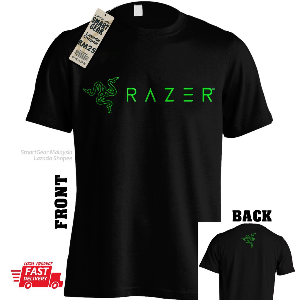 เสื้อยืด-แบบนิ่ม-พิมพ์ลาย-razer-แฟชั่นฤดูร้อน-สําหรับผู้ชาย