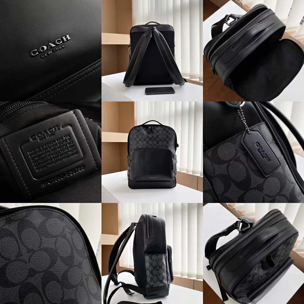 coach-38755-37599-graham-กระเป๋าเป้สะพายหลังหนังเคลือบผ้าใบผู้ชายกระเป๋า