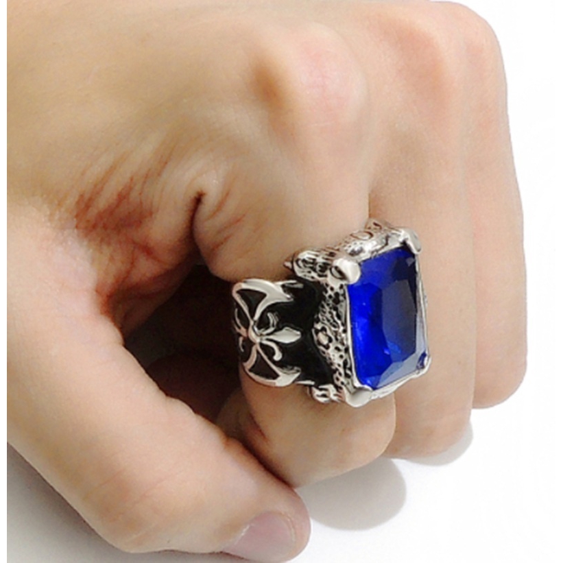 ภาพสินค้าเครื่องประดับ แหวนผู้ชาย รูปกรงเล็บมังกร สีฟ้า ประดับเพทาย สําหรับรถจักรยานยนต์ จากร้าน shenglong1s.th บน Shopee ภาพที่ 3