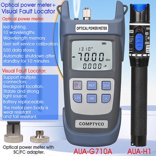 Optical power meter เครื่องวัดไฟเบอร์ออปติก -70 ~ + 10dBm / - 50 26dBm การมองเห็นความผิดพลาดตัวระบุตำแหน่งรวมกัน 5km ปากกาทดสอบไฟเบอร์ออปติก