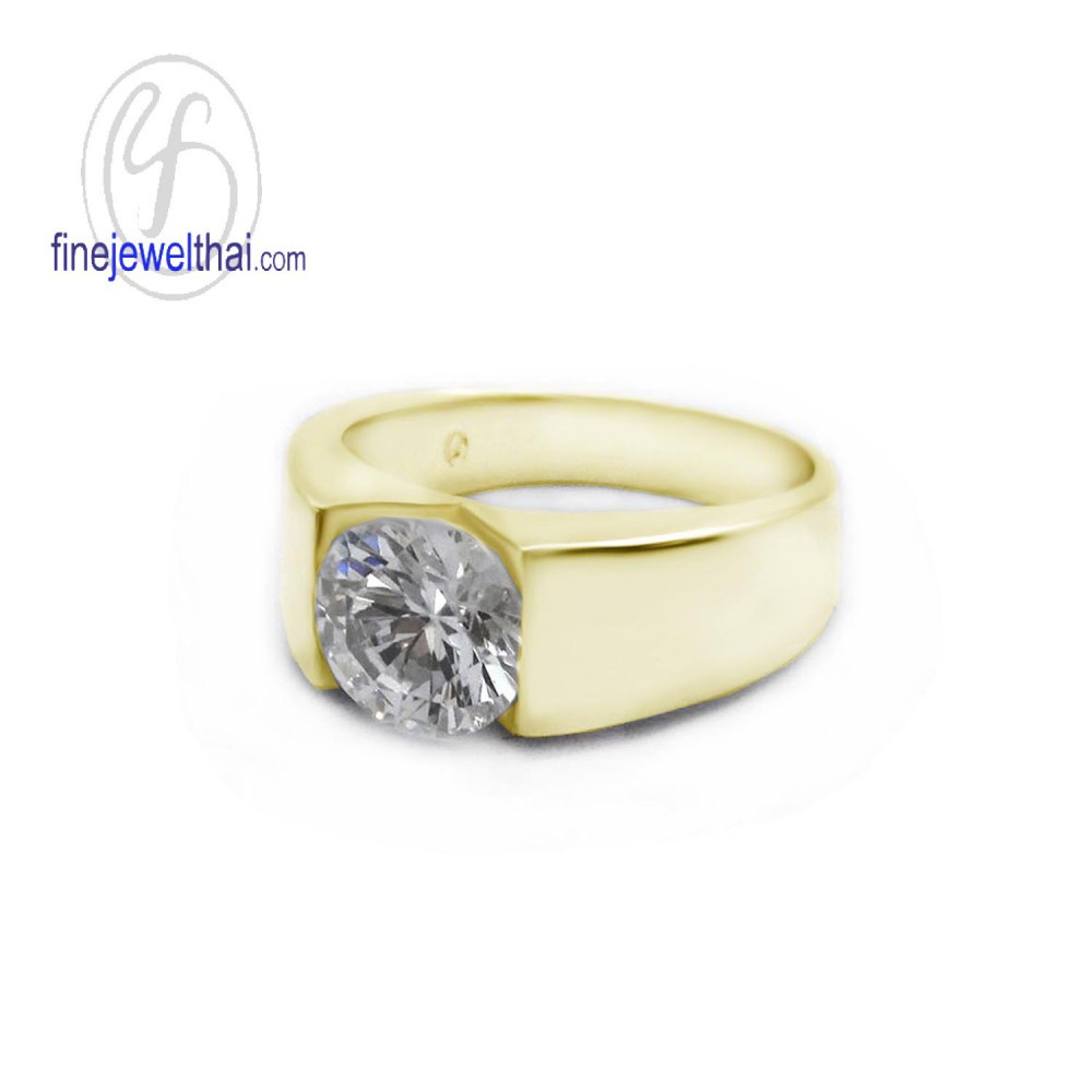 finejewelthai-แหวนเพชร-แหวนเงิน-เพชรสังเคราะห์-เงินแท้925-diamond-cz-silver-ring-r1104cz-g-pg