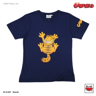 แตงโม (SUIKA) - เสื้อยืดคอกลม การ์ฟิล์ด ลายGARFIELD เกาะเสื้อ  GF.O-047เสื้อยืด