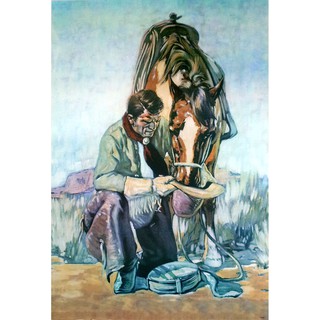 โปสเตอร์ ภาพวาด อเมริกัน คาวบอย Cowboy POSTER 24”x35” Inch Painting America Western V4