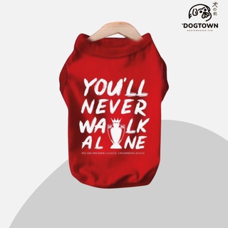 เสื้อสุนัข Liverpool Youll Never Walk Alone สีแดง