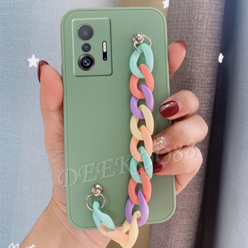 เคสโทรศัพท์-xiaomi-mi-11t-mi-11t-pro-mi-10t-mi-10t-pro-rainbow-bracelet-casing-skin-feel-tpu-silicone-softcase-simple-color-back-cover-เคส-mi11t-pro-phone-case