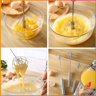 BUAKAO ตะกร้อตีไข่ ที่ตีฟองกึ่งอัตโนมัติแบบมือกด  จัดส่งคละสี  Push Down Whisk