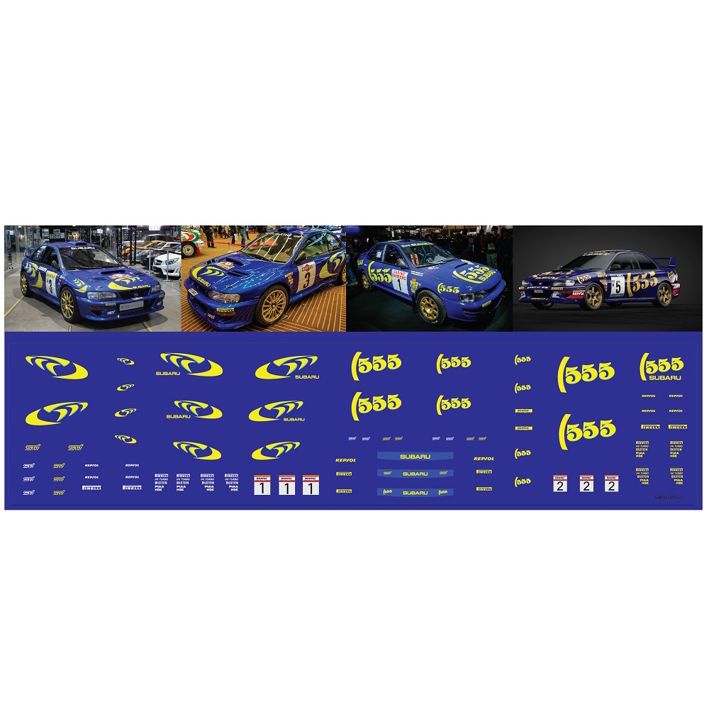 ดีคอลน้ำ Subaru 555 wrc wrx rally racing หมึกรองขาว ติดชิ้นงานได้ทุกสี ...