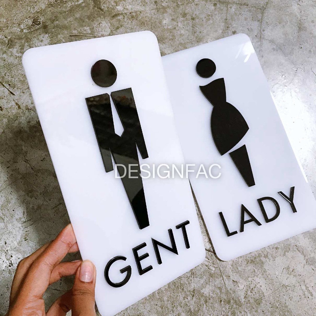 ป้ายห้องน้ำ-ป้ายสุขาส่งฟรี-ป้ายอะคริลิคสวยแบบแยกป้าย-lady-gent-นูนสวย-มีมติ-ป้ายห้องนำ้สวยๆ-มินิมอล-โมเดิร์น-designfac