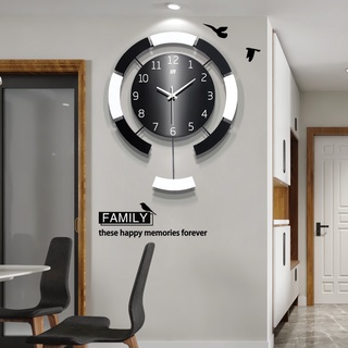 XIN LAN YA SHE นาฬิกาส่วนบุคคลที่เรียบง่าย ห้องนั่งเล่นนาฬิกาไม้สร้างสรรค์ หน้าแรก Art Deco นาฬิกาควอตซ์ นาฬิกาแขวนอิเล็กทรอนิกส์