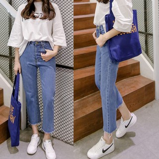 ภาพย่อรูปภาพสินค้าแรกของกางเกงยีนส์ขายาว เอวสูง ทรงตรง แฟชั่นเกาหลีผู้หญิง3สีพร้อมส่ง907