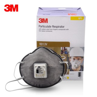 3M 9913 หน้ากาก กันกลิ่น กรองฝุ่น PM 2.5 ได้ Dust/Mist/Organic Vapour Disposable Respirator (10 pcs)