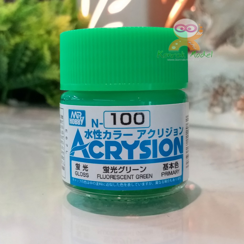 ภาพหน้าปกสินค้าสีสูตรน้ำ Acrysion N100 FLUORESCENT GREEN (Gloss) 10ml