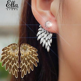Angel Wings Rhinestone Inlaid Alloy Ear Studs