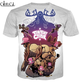 เสื้อยืดคอกลมแขนสั้นพิมพ์ลาย CLOOCL One Piece Tony Chopper 3 D สําหรับผู้ชายผู้หญิง