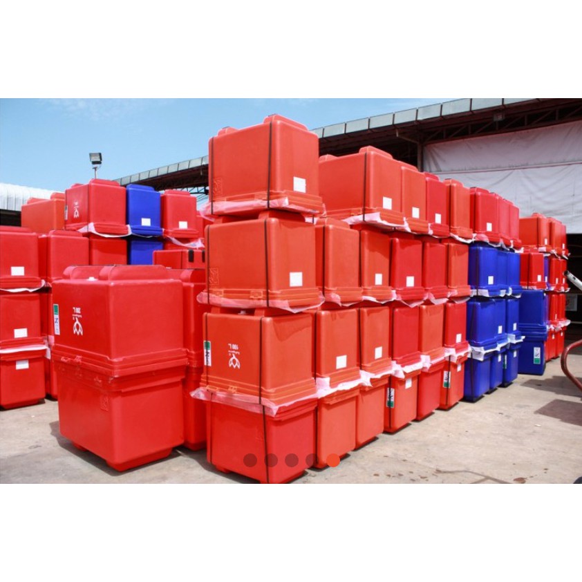 ทนสุดๆ-ถังแช่น้ำแข็ง-ตราดอกบัว-25-300-ลิตร-สีแดง
