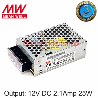 สวิตซ์ชิ่งพาวเวอร์ซัพพลาย RS-25-12 / RS-25-24 POWER SUPPLY MEAN WELL ยี่ห้อมีนเวล หม้อแปลงสำหรับแอลอีดี รุ่นตะแกรง