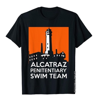 เสื้อยืดผ้าฝ้ายพรีเมี่ยม เสื้อยืด ผ้าฝ้าย พิมพ์ลาย Alcatraz Penitentiary Swim Team San Francisco เหมาะกับเดินชายหาด สําห