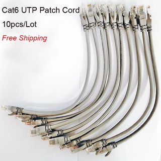 Free Shipping 10pcs/Lot 0.5ft 0.65FT 1FT CAT6 UTP Round Cable Ethernet Cables Network Wire Cable RJ45 Patch Cord Black L