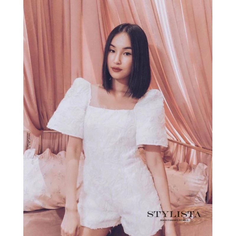 stylista-จั้มสูทเเขนสั้น-เนื้อผ้ามีเทคเจอร์