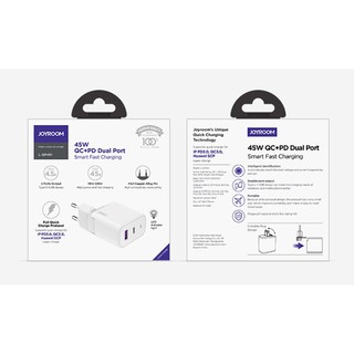 ✨ ชุดชาร์จเร็ว หัวชาร์จพร้อมสาย Joyroom L-QP451 QC+PD Dual Port  45W Type-C to Type-C