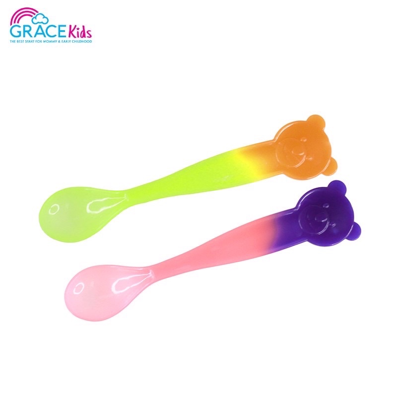 gracekids-ช้อนเด็ก-ช้อนอาหารเปลี่ยนสีตามอุณหภูมิ-bpa-free-ปลอดภัยสำหรับเด็ก-โดนความร้อน-ความเย็นได้-นึ่งหรือต้มได้