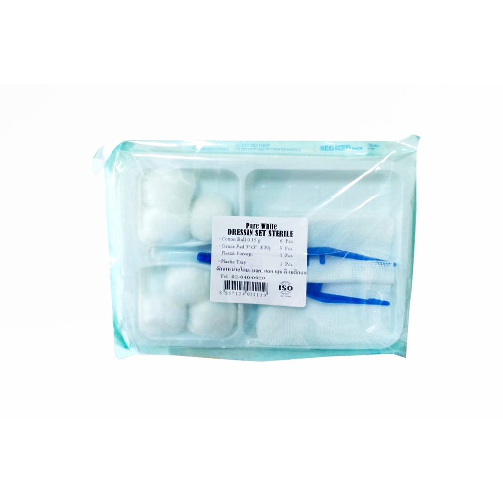 ภาพหน้าปกสินค้าPure White Dressin Set Sterile 2 Forceps ชุดทำแผลปราศจากเชื้อ อย่างดี 12 ชุด ( 1 แพ็ค ) จากร้าน healthmee บน Shopee