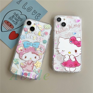 เคสโทรศัพท์มือถือ แบบนิ่ม ลายการ์ตูนคิตตี้ สําหรับ ไอโฟน 11 12 pro max 7plus 8plus se2 13mini x xr xs max 13