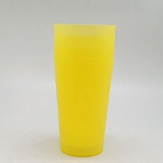 Bighot GOME ชุดแก้วพลาสติก 500 ML. 4ใบ/แพ็ค ขนาด 8.5*8.5*14 ซม. ZS8809-YE สีเหลือง