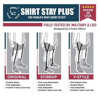 สายดึงชายเสื้อเชิ๊ตให้เข้ารูป Worlds Best Shirt Stays Footloop Stirrup Style MADE IN USA พัฒนาบุคลิกภาพ ภาพลักษณ์ธุรกิจ