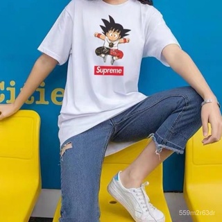 เสื้อยืด Xiao Wukong แขนสั้น Supreme Seven Dragon Ball joint ผ้าฝ้ายแอนิเมชั่นคู่ Huang Xiaoming สไตล์ญี่ปุ่นสำหรับผู้ชา