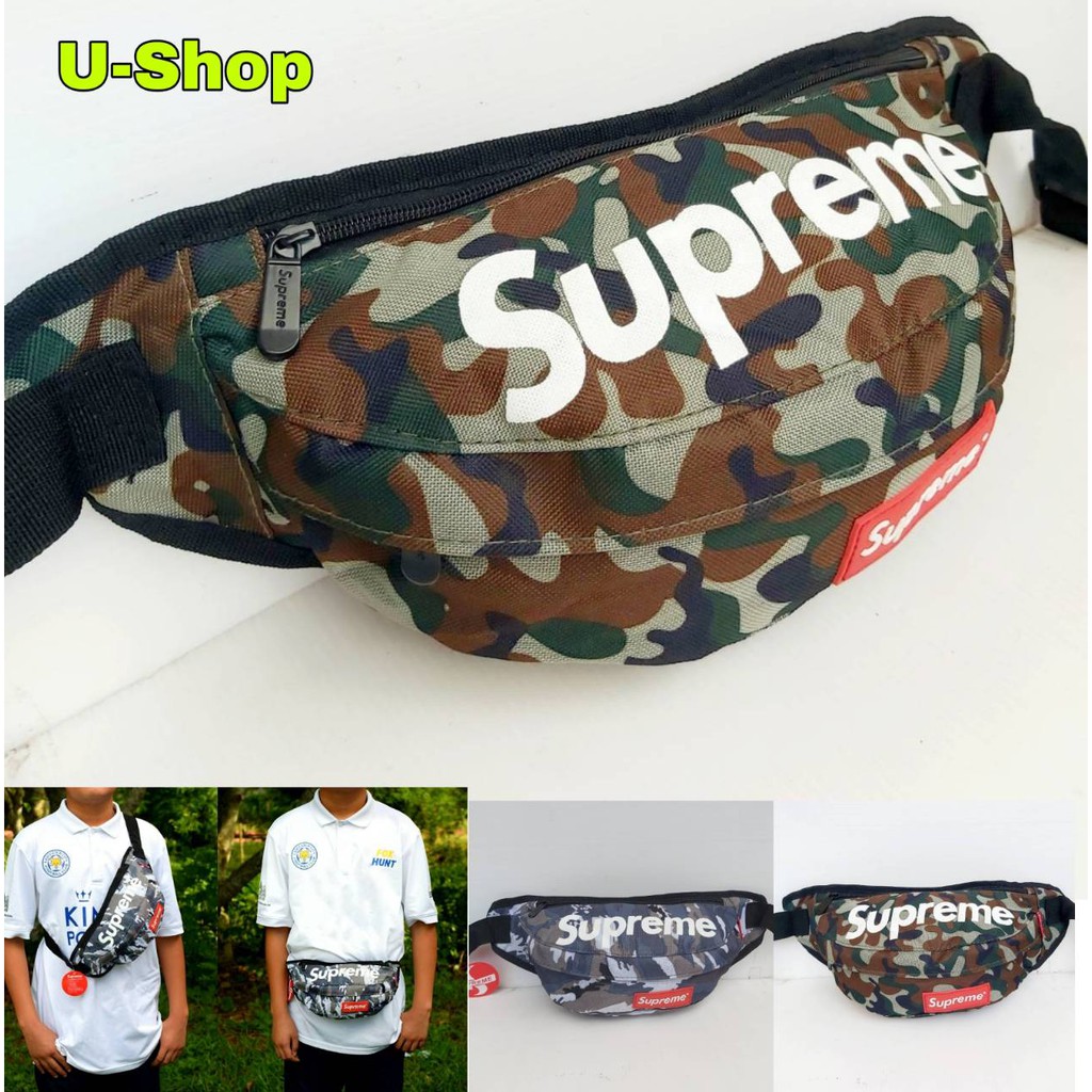 กระเป๋าสะพายข้างและคาดเอวสกรีนsupreme-us027ลายทหาร