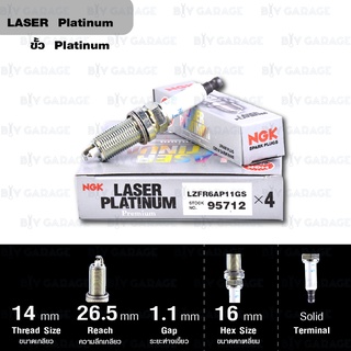 หัวเทียน NGK LZFR6AP11GS ขั้ว Laser Platinum ใช้สำหรับ BMW 128i 328i 10-13/ X3 10-12