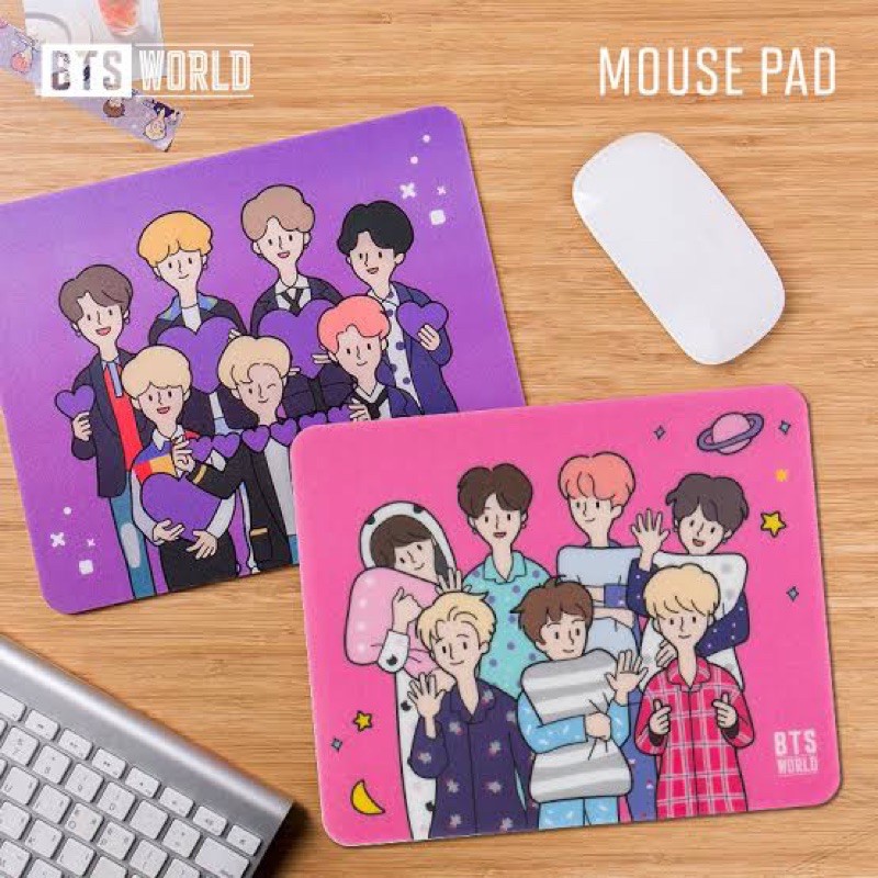 bts-world-mouse-pad-pink-purple-บีทีเอสเวิร์ล-ของแท้จากเว็บ-net-marble