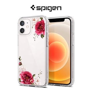 SPIGEN เคสโทรศัพท์มือถือ ลายดอกไม้ สีแดง สําหรับ iPhone 12 Mini