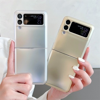 เคสโทรศัพท์มือถือ ชุบเงิน ทอง กันกระแทก สําหรับ Samsung Galaxy Z Flip 3 5G Flip4 Flip 4