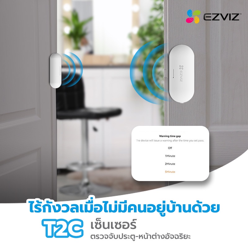 ภาพหน้าปกสินค้าEzviz รุ่น T2C เซ็นเซอร์เปิด/ปิด จะตรวจสอบประตูและหน้าต่างให้คุณ จากร้าน yas.online บน Shopee