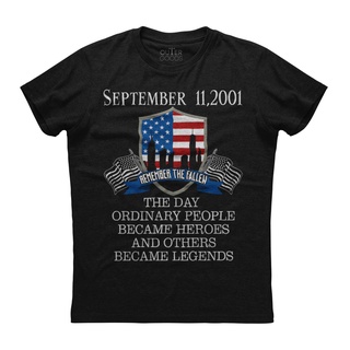 คอลูกเรือเสื้อยืดคอกลมขายดี เสื้อยืดแขนสั้น ลาย September 11 Remember The Fallen สีดํา สําหรับผู้ชาย KOilgj25JFdfnb34ผ้า