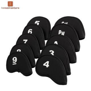 สินค้า LV△ 10pcs Golf Head Cover Club Iron Putter Head Protector Set Neoprene Accessories