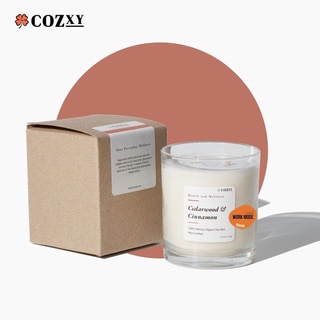 Cozxy Cedarwood &amp; Cinnamon Soy Wax Candle เทียนหอมขนาด 240g