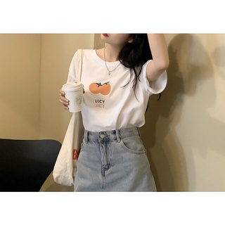 🌟พร้อมส่ง🌟เสื้อยืด Oversize สกรีนลาย UICY ผ้ายืด มี 2 สี ขาว/ครีม