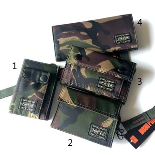 สินค้า กระเป๋าสตางค์Yoshida Porter Wallet Velcro กระเป๋าสตางค์ใบสั้นลายพราง Camouflage Jungle Wallet