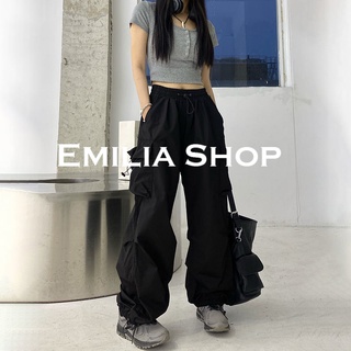 EMILIA SHOP กางเกงขายาว กางเกงเอวสูง สไตล์เกาหลี 2022 ใหม่ ES220083