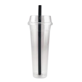 แก้วน้ำพีพียีราฟ+ฝา+หลอด 28 ออนซ์ x 25 ใบ101220PP Tall Glass + Half Dome Lid + Straw 28 oz x 25 Sets