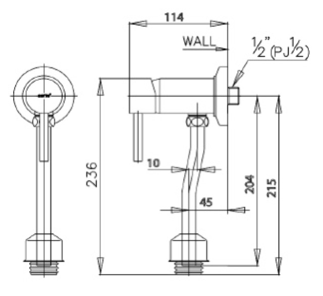 ct462ss-hm-วาล์วเปิด-ปิดน้ำโถปัสสาวะชายแบบก้านโยก-ระยะติดตั้ง-45-มม-cotto